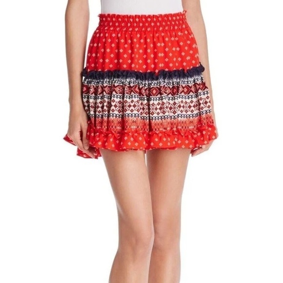 Misa Los Angeles Dresses & Skirts - Misa Los Angeles Tania Ruffled Mini Skirt In Red Women's Size L